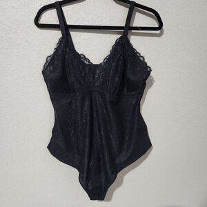 Yitty Smoothing Lace Tanga Bodysuit XXL/1X Iconic Black Adjustable Straps